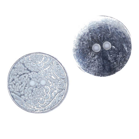 Trachten Knopf mit Ornament TK-146-NICKEL-WEIß