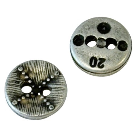 Trachten Knöpfe Perlen und Strich Muster TK-6-Altsilber