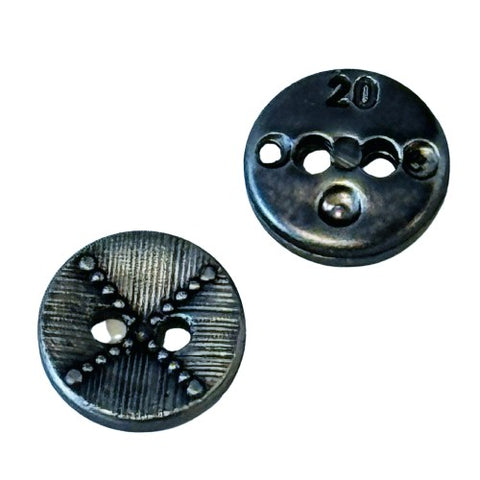 Trachten Knöpfe Perlen und Strich Muster TK-6-Stahl