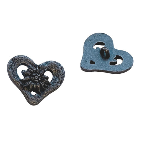 Herz Knopf mit Edelweiß TK-35as