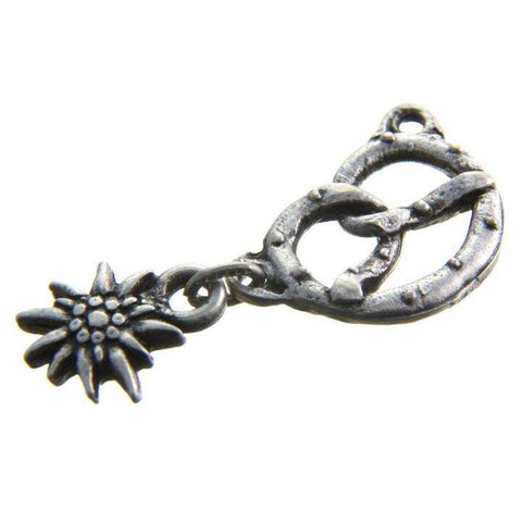 Trachtenapplikation Brezel mit Edelweiß