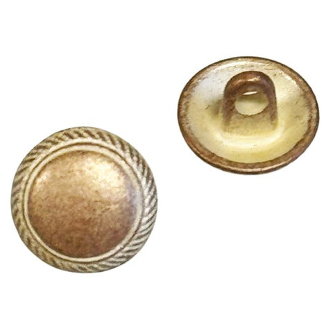 Trachtenknöpfe Kupfer Linsen Form mit Zopf Rand TK-14-k