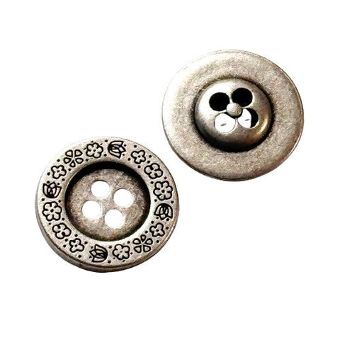 Trachtenknopf 4 Loch mit Blümchen TK-75