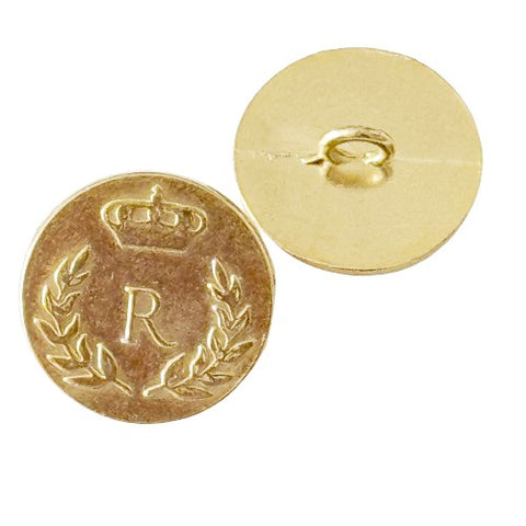 Wappen Knöpfe Lorbeerkranz mit Krone MK-161 Gold