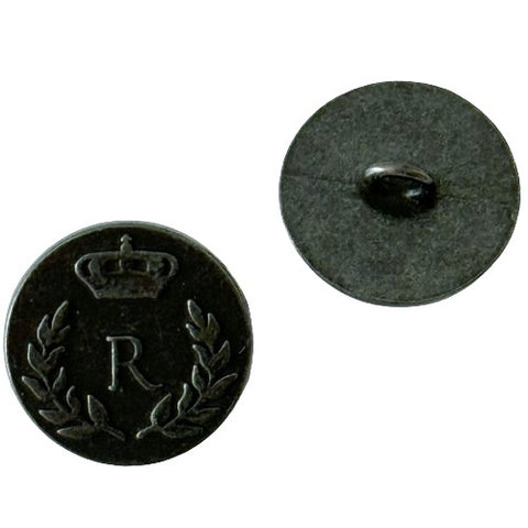 Wappen Knöpfe Lorbeerkranz mit Krone MK-161 Schwarz Kupfer