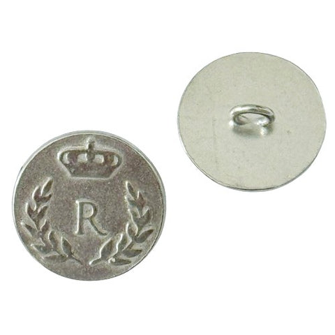 Wappen Knöpfe Lorbeerkranz mit Krone MK-161 Silber