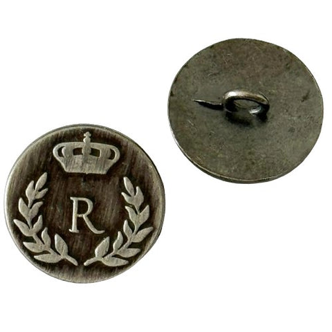 Wappen Knöpfe Lorbeerkranz mit Krone MK-161 Stahl gebürstet
