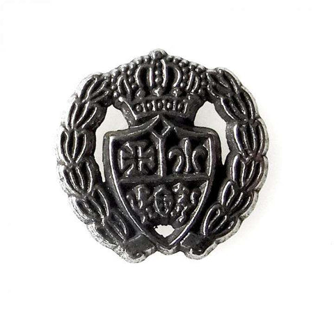 Metall Knopf mit Lorbeerkranz und Krone MK-76as