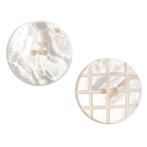 Makassar Perlmutt Knopf 2-Loch pl-gr-501-creme