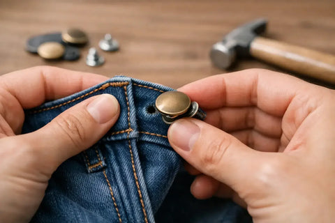 Jeansknopf ohne Zange befestigen leicht gemacht