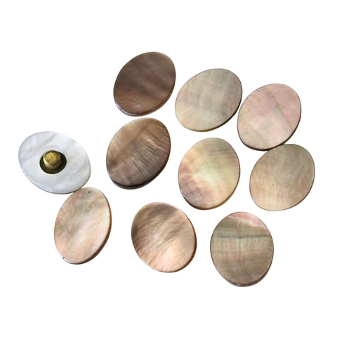 10 ovale Perlmuttknöpfe in Braun Beige Naturtönen – Knopfsortiment PL-SO-1
