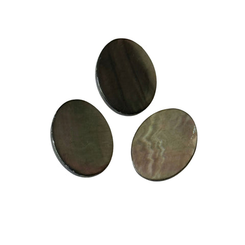 3 Perlmuttknöpfe oval Grau-Braun – Knopfsortiment Raritaet PL-SO-4