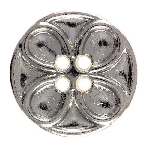 Knopf mit Blütenmotiv Silber TK-143