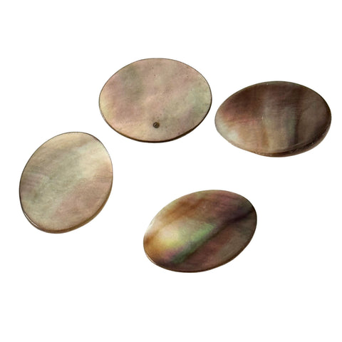 4 Perlmuttknöpfe oval Braun– Knopfsortiment Rarität PL-SO-3
