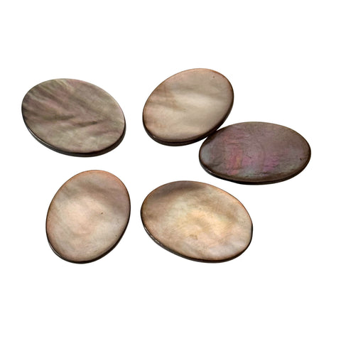 5 Perlmuttknöpfe oval Braun - Knopfsortiment Raritaet PL-SO-6