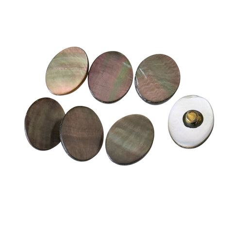 7 Perlmuttknöpfe oval Braun– Knopfsortiment Rarität PL-SO-2