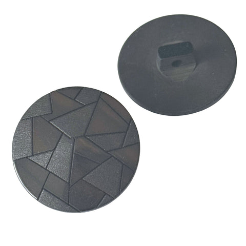 Schwarz Brauner Blazerknopf mit geometrischem Muster und Öse auf der Rückseite