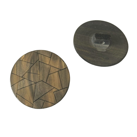 Gold-brauner Blazerknopf mit geometrischer Mosaik-Optik und Öse