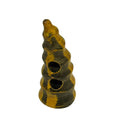 Hornknebel Spiralform gelb-schwarz aus echtem Horn K-HO-6-2, Einzelstück zweifarbig