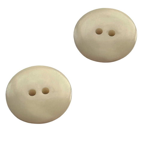 Flache 2-Loch Knöpfe 20 mm Creme Glänzend Meliert KN-6