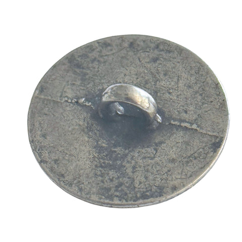 Metallknopf in Altsilber Mittelalter Design mit Öse-Befestigung in 20 mm Rückseite