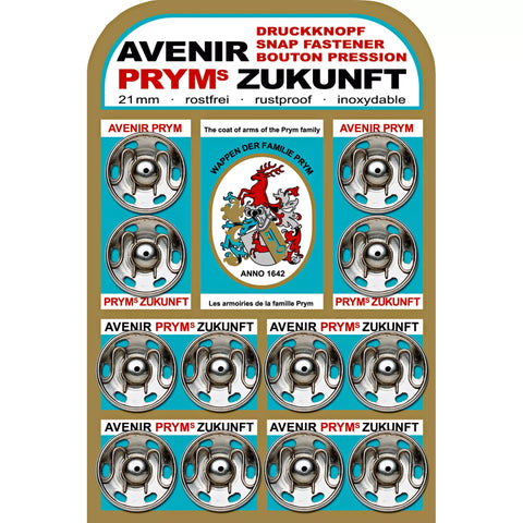 Druckknopf zum Annähen Silber 21mm