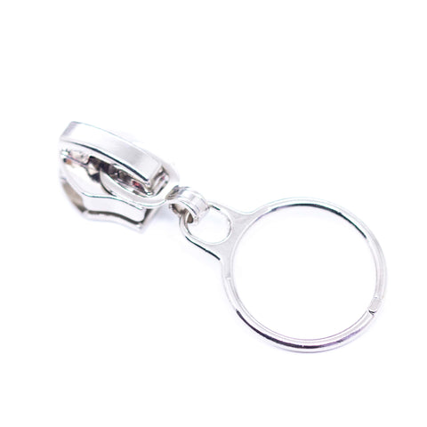 Zipper Schieber für 6 mm Reißverschluss Ring Silber