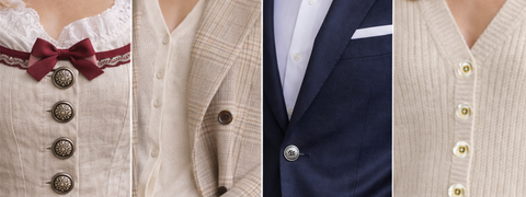 Knöpfe an Dirndl, Blazer, Sakko und Strickjacke – Knopftruhe