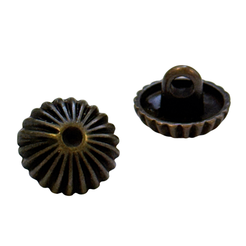 Trachtenknopf bronce 11 mm – Muschelknopf mit Öse