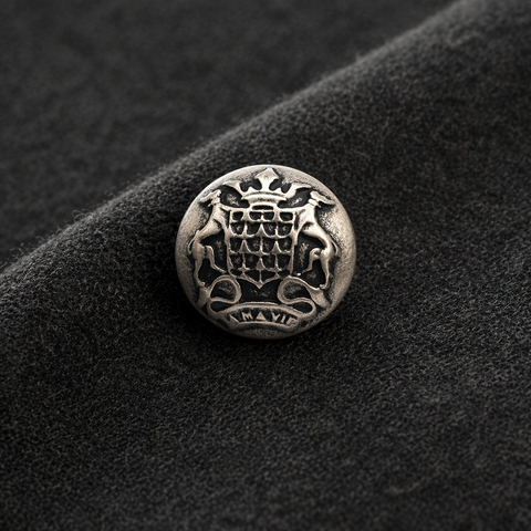 Wappen Ösenknopf altsilber – Metallknopf Tracht Blazer MK-14