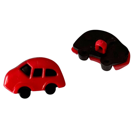 Kinderknopf Auto rot schwarz, Kunststoff, Öse