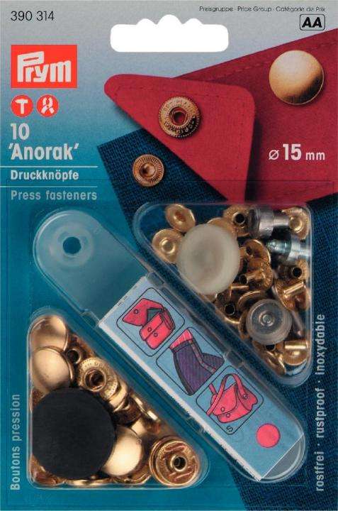 Druckknopf Anorak Design Gold 15mm