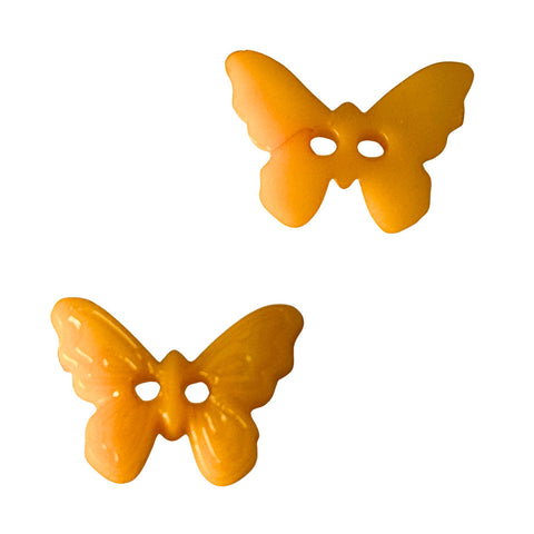 Helloranger Kinderknopf in Schmetterlingsform aus Kunststoff mit 2-Loch-Befestigung und 15 mm Größe