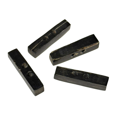 Hornknebel eckig schwarz aus echtem Büffelhorn, 50 mm – Knebelknopf K-HO-5