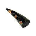 Hornknebel schwarz-braun mit Punkten aus echtem Büffelhorn, 50 mm – Knebelknopf K-HO-3