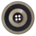 Steinnuss-Knopf in Beige-Schwarz, 15 mm – für Blazer & Sakkos, vegan & natürlich