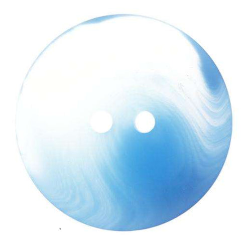Kunststoff Knopf leicht Transparent blau weiß meliert als 2-Loch Knopf in 12 mm