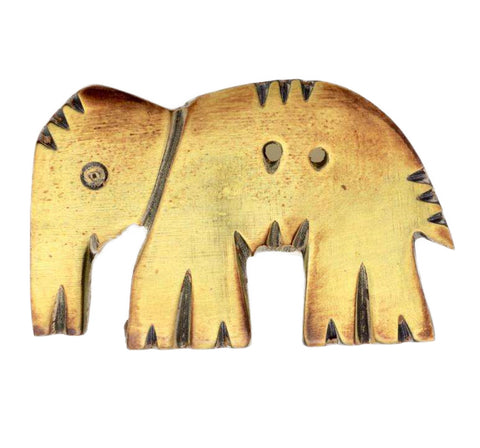 Echt Horn Knopf Elefant hell braun Größe ca. 43 mm