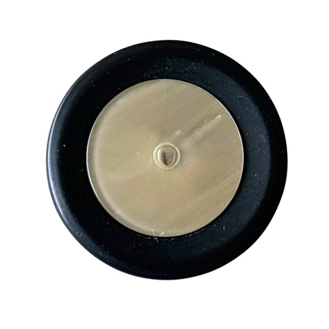 Mantelknopf mit Perlmuttimitat Schwarz Creme KS-6 Detailansicht