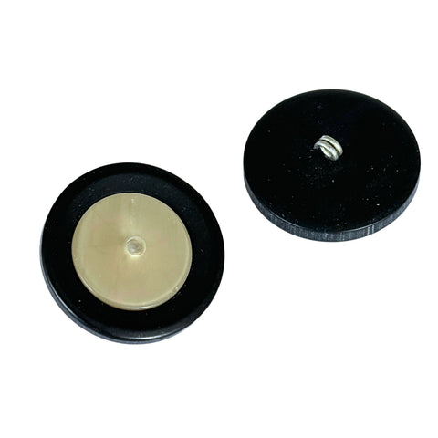 Mantelknopf mit Perlmuttimitat Schwarz Creme KS-6
