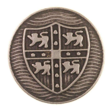 Wappen Knopf mit Öse Altsilber mk-397as