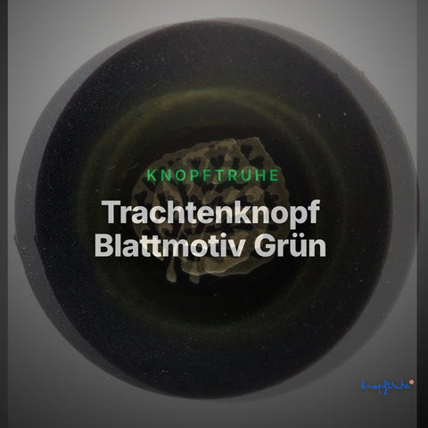 Trachtenknopf Blattmotiv Grün – Ösenknopf – TK-161-20 – Clean Showcase