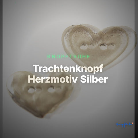 Trachtenknopf Herzmotiv Silber – 2-Loch Knopf – TK-15S – Clean Showcase