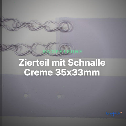 Zierteil mit Schnalle Creme 35x33mm – Metallschnalle ZS-09 – Clean Showcase