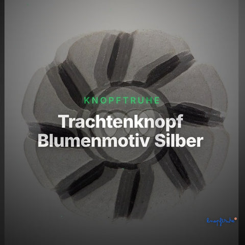 Trachtenknopf Blumenmotiv Silber – 2-Loch Knopf – TK-218S – Clean Showcase
