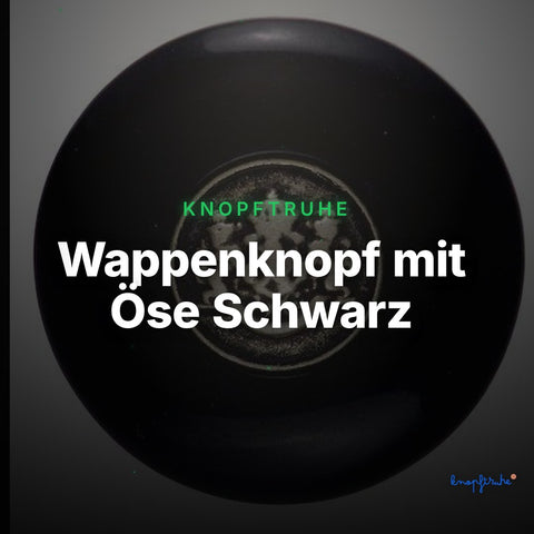 Wappenknopf mit Öse Schwarz – Kunststoffknopf KS-107 – Clean Showcase