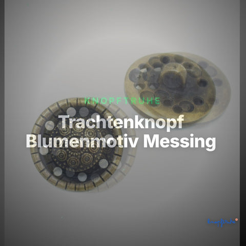 Trachtenknopf Blumenmotiv Messing – Ösenknopf – TK-47AG – Clean Showcase