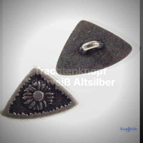 Trachtenknopf Edelweiß Altsilber – 2-Loch Knopf – TK-16 – Clean Showcase