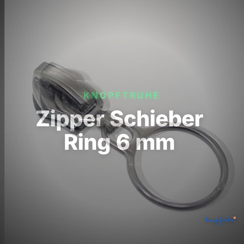 Zipper Schieber Ring 6 mm – Metallschieber RV-3 – Clean Showcase