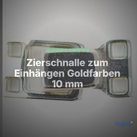 Zierschnalle zum Einhängen Goldfarben 10 mm – Metallschnalle ZS-88 – Clean Showcase
